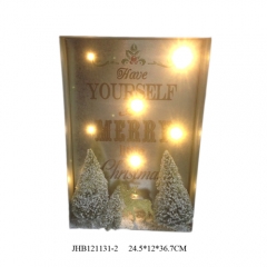 iron Wall Decoration LED Light Up Xmas Sign Plaque