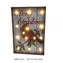 iron Wall Decoration LED Light Up Xmas Sign Plaque