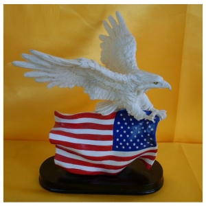 White Eagle with American Flag